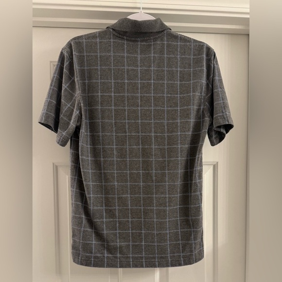 George Mens Gray Check Pattern Polo Shirt Size Small - Picture 2 of 7
